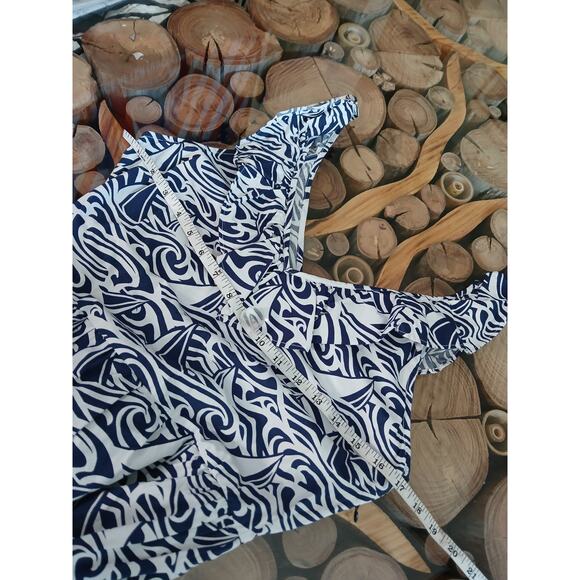 Vineyard Vines Target sailboat dress ruffle blue white midi maxi Small - Picture 4 of 10